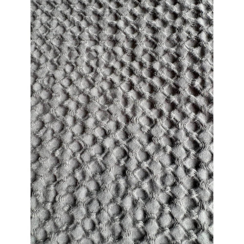 Quince Waffle Duvet Cover Twin  Charcoal Grey Organic Cotton Button Close